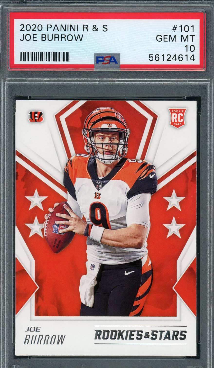 Joe Burrow 2020 Panini Rookies & Stars Football Card #101 Graded PSA 10