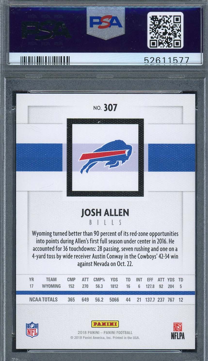 Josh Allen 2018 Panini Canvas Football Rookie Card RC #307 Graded PSA 9 - Image 2