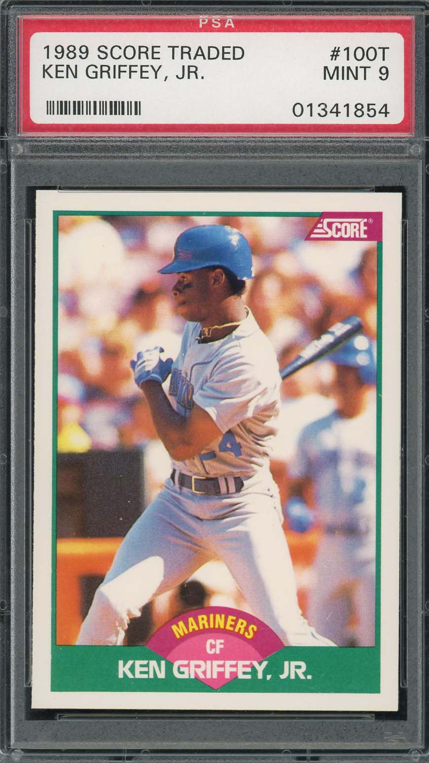 Ken Griffey Jr 1989 Topps Traded Baseball Rookie Card RC #100T Graded PSA 9