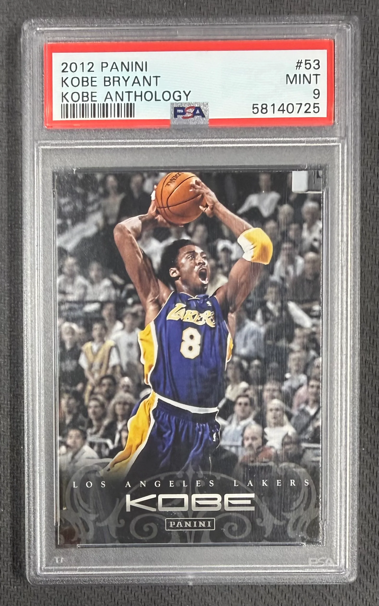 Kobe Bryant 2012 Panini Kobe Anthology Los Angeles Lakers Basketball Card #53 Graded PSA 9 Cert #58140725