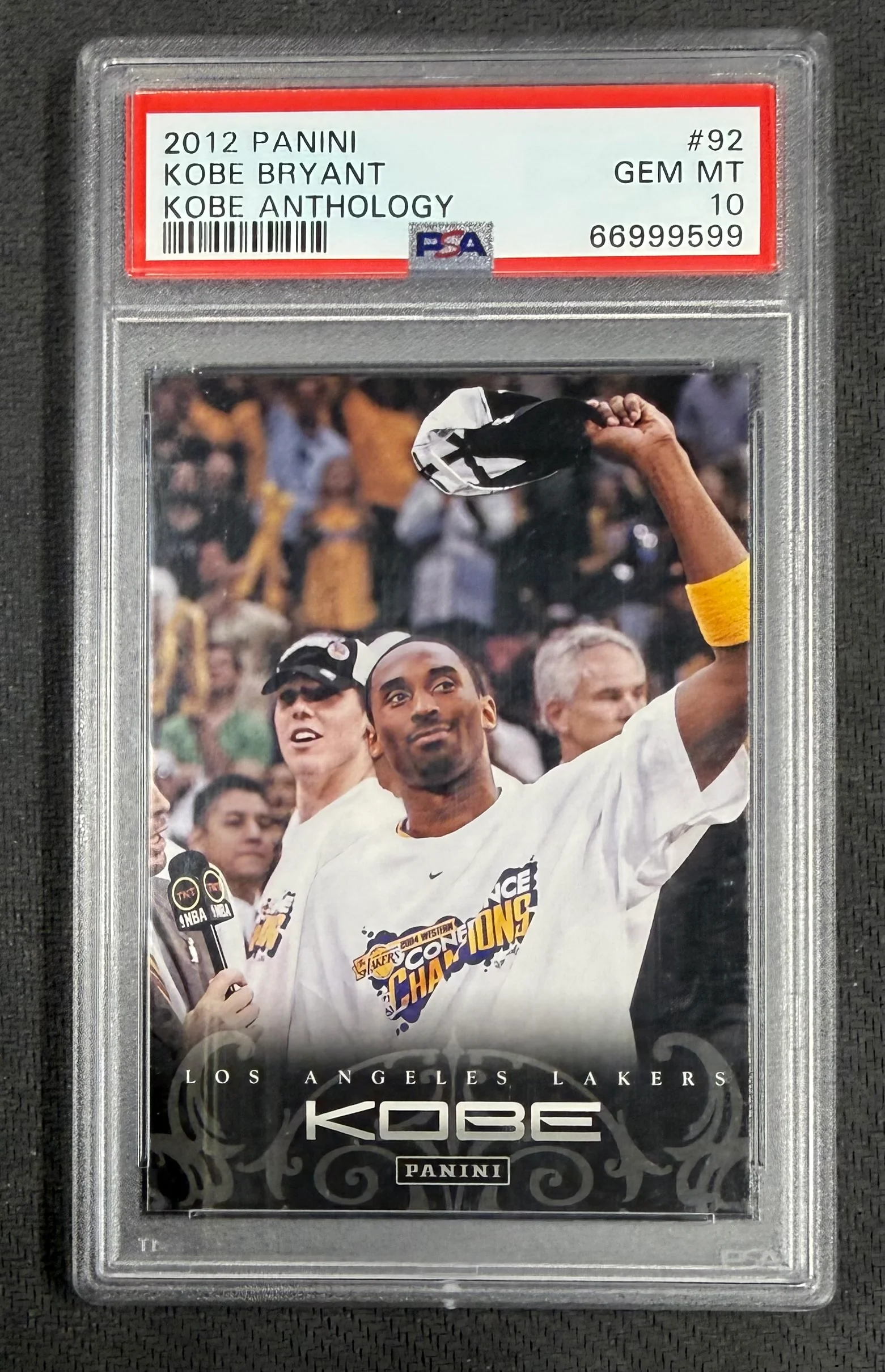 Kobe Bryant 2012 Panini Kobe Anthology Los Angeles Lakers Basketball Card #92 Graded PSA 10 Cert #66999599