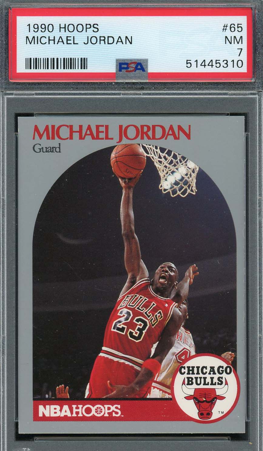 Michael Jordan 1990 Hoops Basketball Card #65 Graded PSA 7