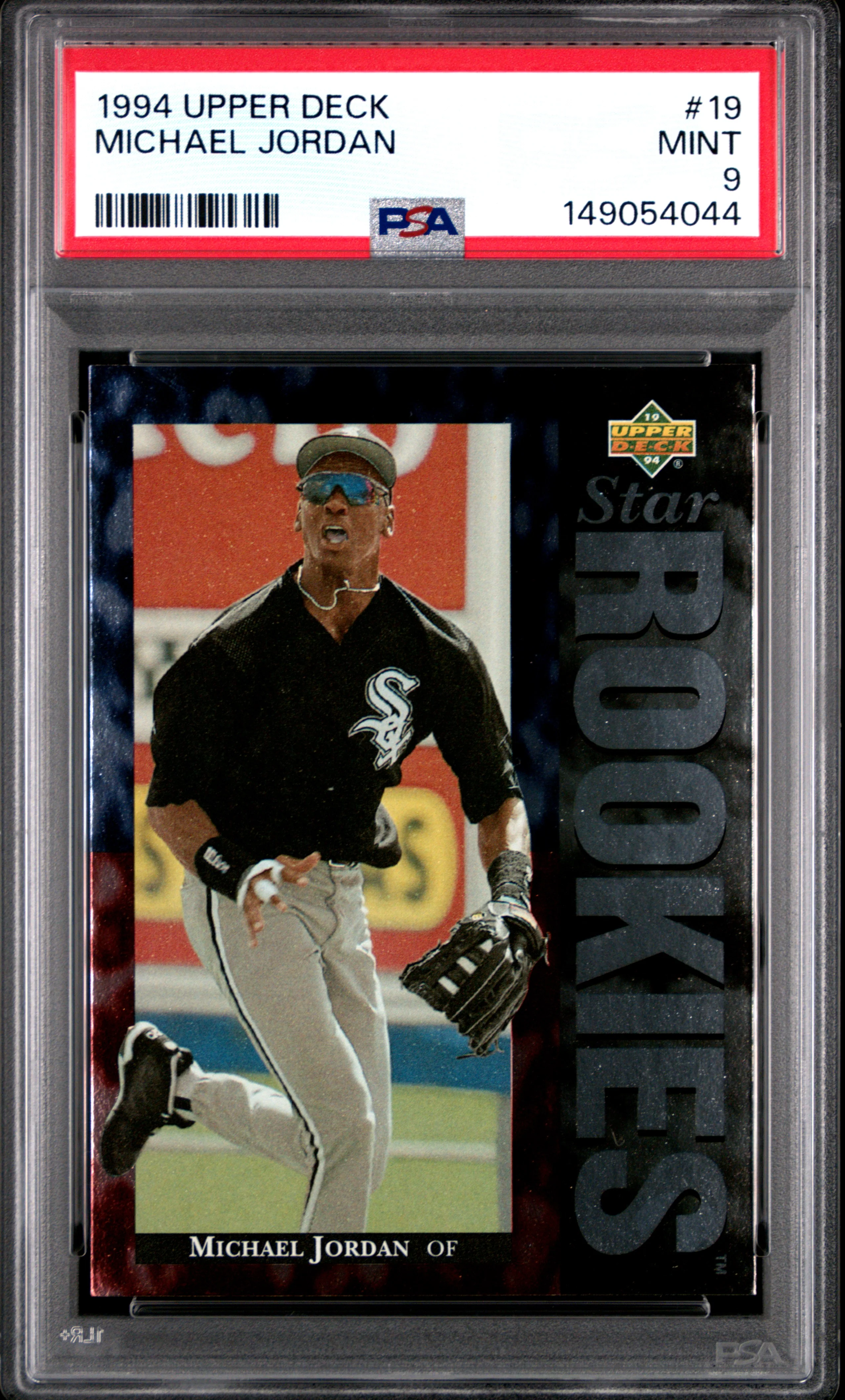 Michael Jordan 1994 Upper Deck Star Chicago White Sox Baseball Card #19 Graded PSA 9 Cert #149054044