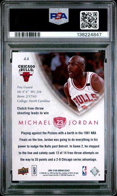 Michael Jordan 2009 Upper Deck Legacy Gold Card #44 PSA 9 - Image 2