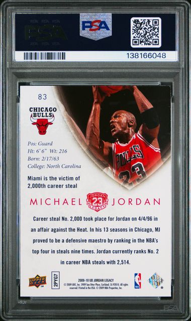 Michael Jordan 2009 Upper Deck Legacy Gold Card #83 PSA 9 - Image 2