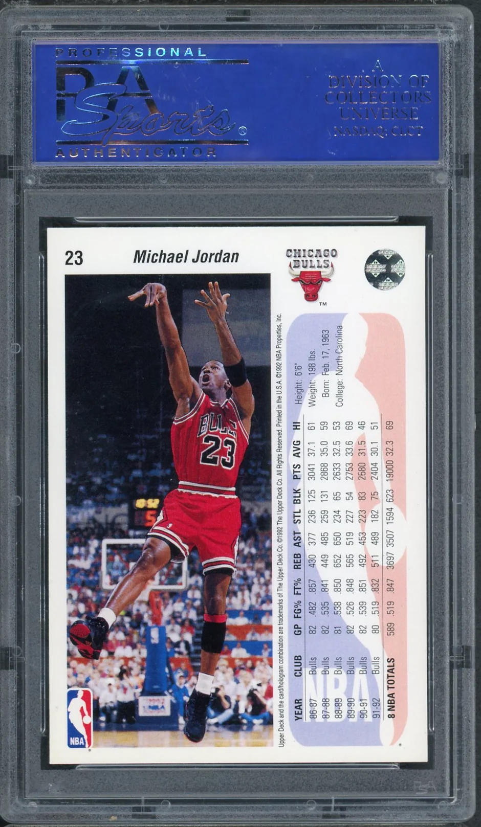 Michael Jordan 1992 Upper Deck Basketball Card #23 Graded PSA 8 - Image 2