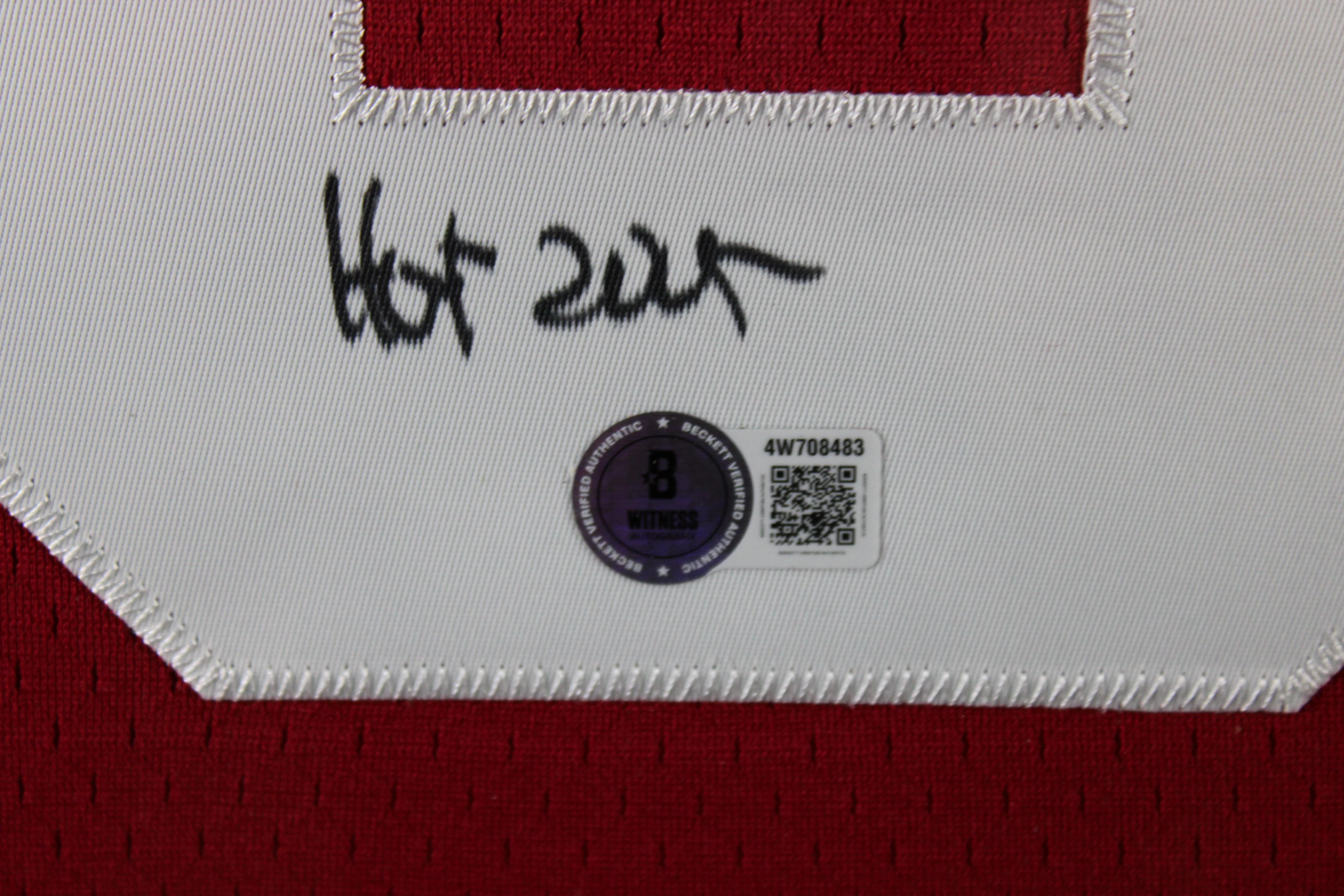 Steve Young Autographed San Francisco 49ers Signed Mitchell & Ness Football Framed Jersey SUPER BOWL XXIX MVP Hall of Fame HOF 2005 Beckett Witness Authenticated - Image 3