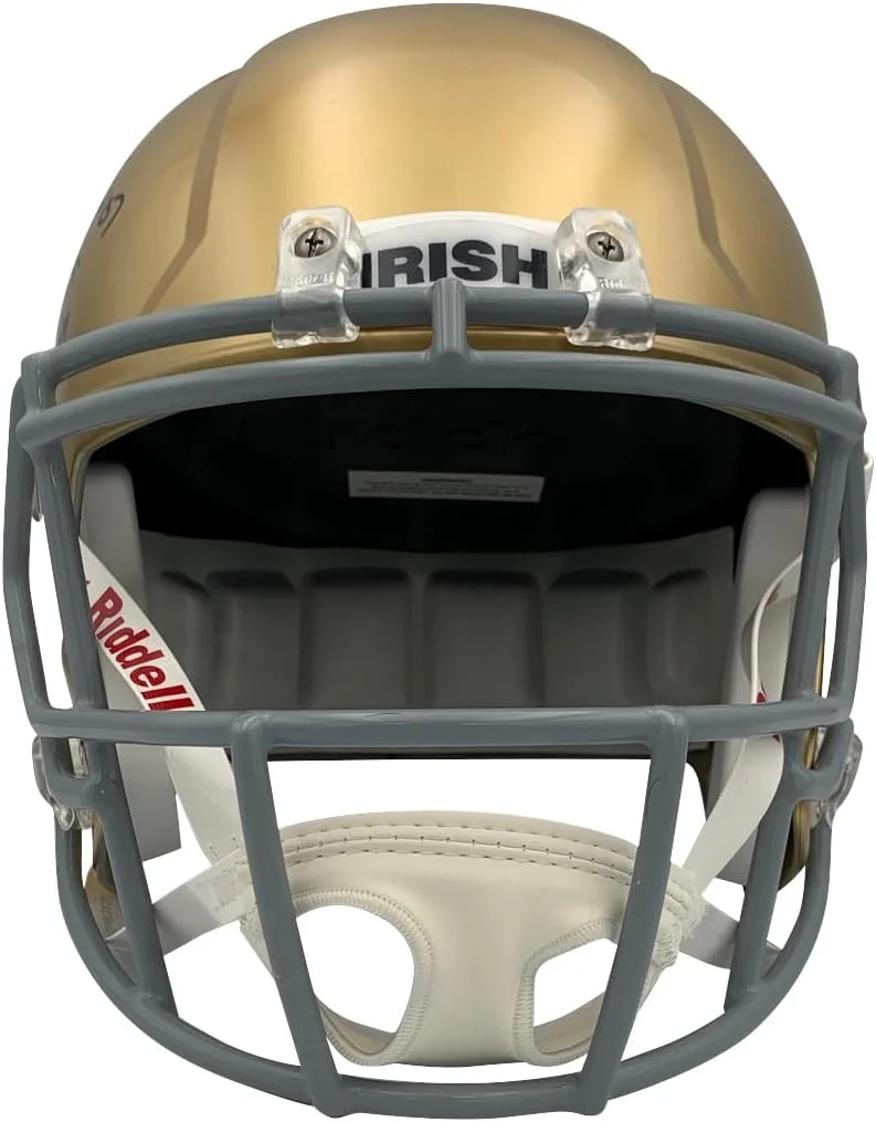 Tim Brown Notre Dame Fighting Irish Signed Full Size Helmet - Image 3