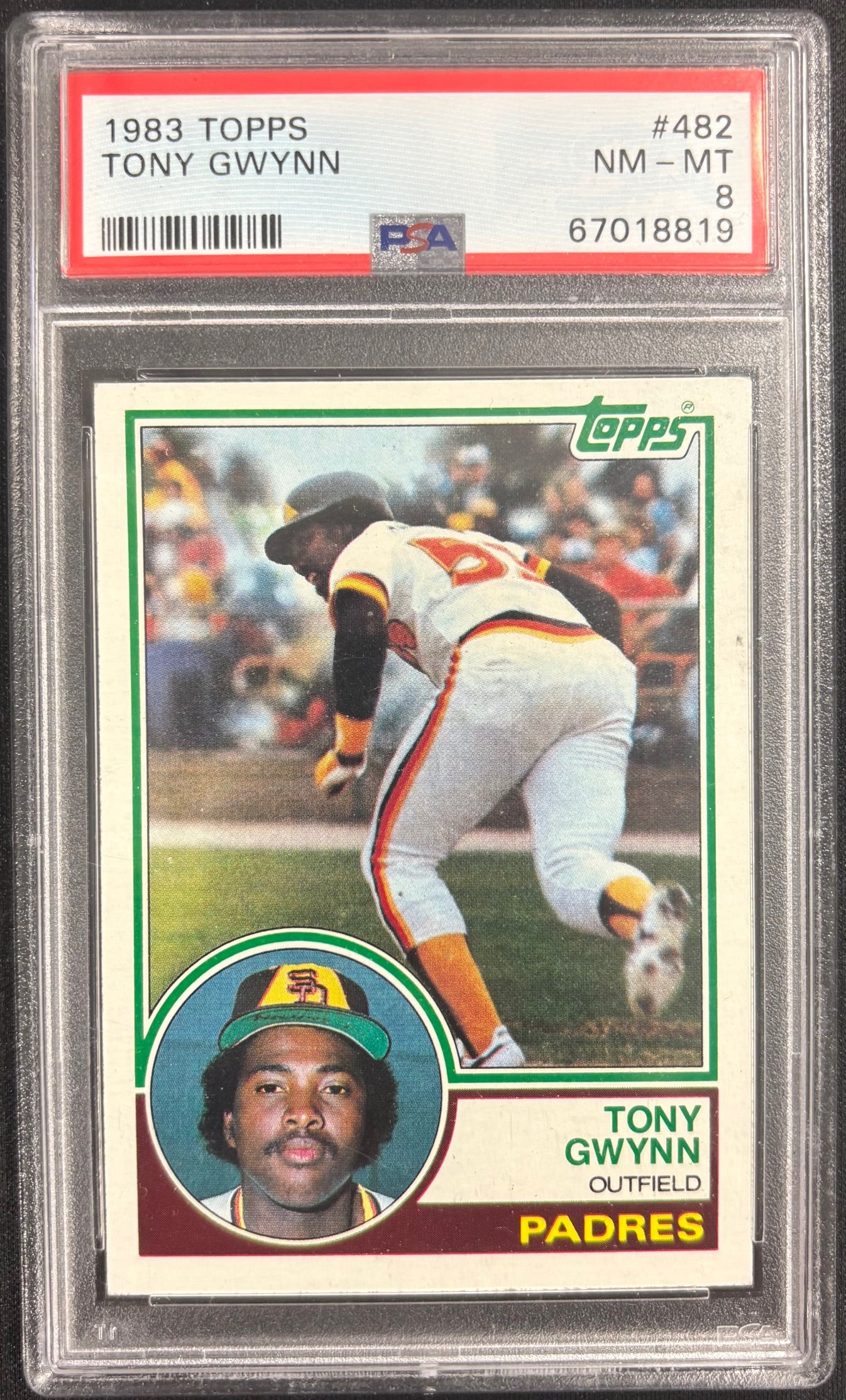 Tony Gwynn 1983 Topps San Diego Padres Baseball RC Rookie Card #482 Graded PSA 8 Cert #67018819
