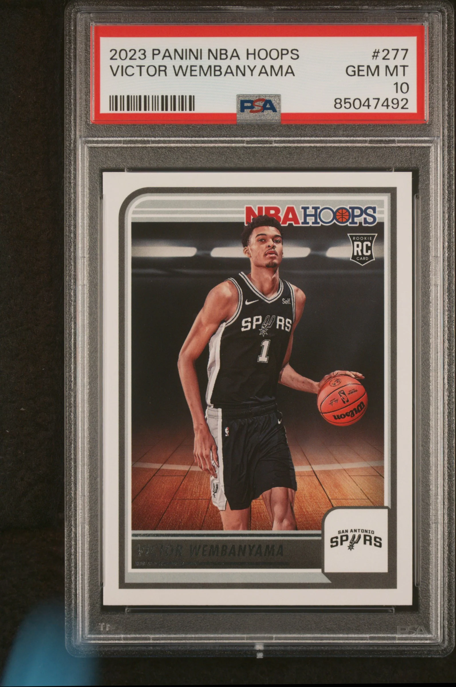 Victor Wembanyama 2023 Panini Hoops Basketball Rookie Card #277 Graded PSA 10