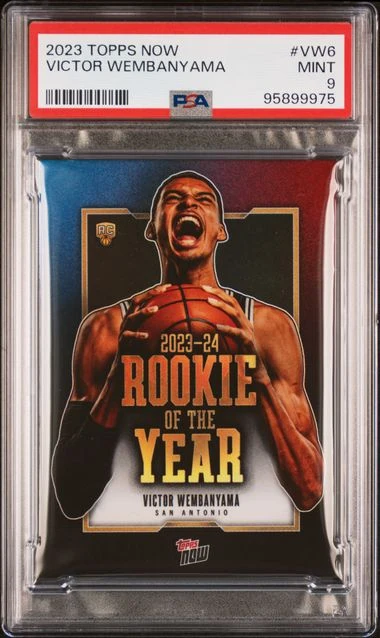 Victor Wembanyama 2023 Topps Now Rookie of the Year Card #VW6 Graded PSA 9
